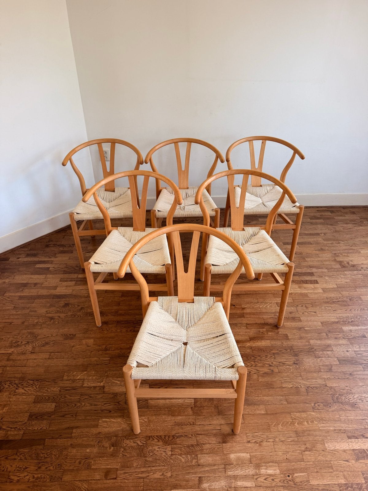 Set van 6 Wishbone like  stoelen - Zo goed als nieuw, Huis en Inrichting, Ophalen, Overige kleuren, Zo goed als nieuw, Vijf, Zes of meer stoelen
