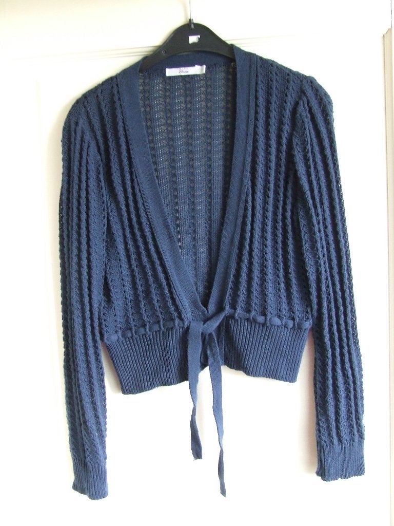 Miss Etam blauw opengewerkt vestje maat M, Maat 38/40 (M), Blauw, Ophalen of Verzenden, Zo goed als nieuw