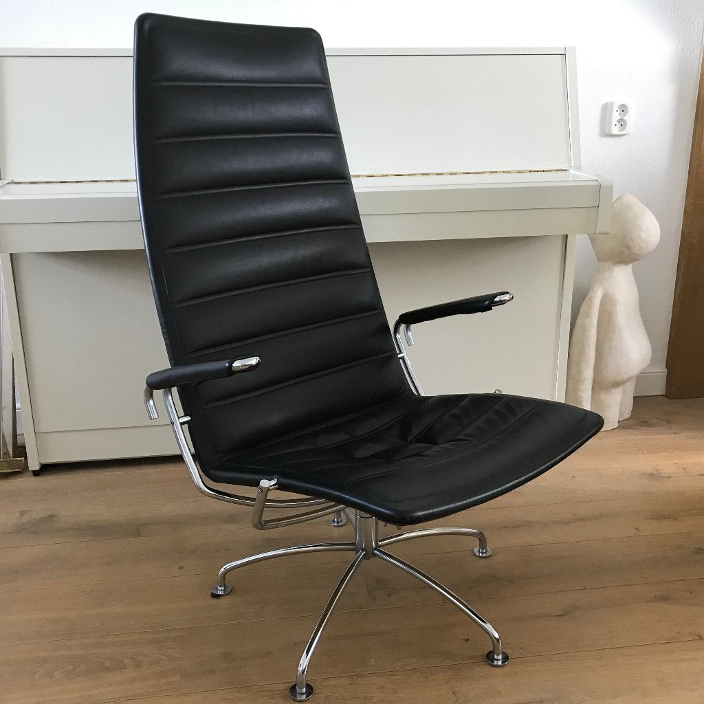 Fritz Hansen SAS chair heren fauteuil stoel 3839 zwart leer, Ophalen of Verzenden, Zo goed als nieuw, Nvt, Nvt