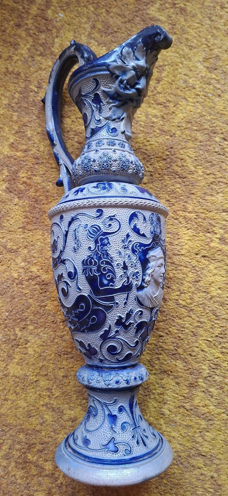 Antieke zoutglazuur kruik met beschadigd handvat, Antiek en Kunst, Antiek | Keramiek en Aardewerk, Ophalen of Verzenden