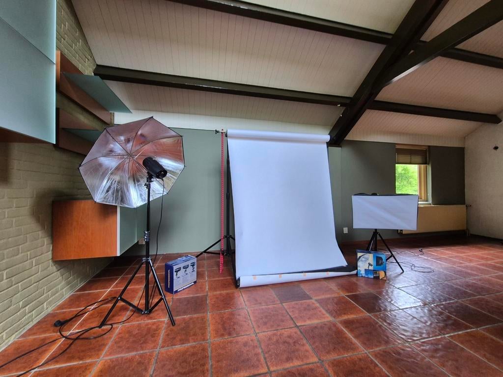 Complete Fotostudio Set: Flitsers, Triggers & Achtergronden, Ophalen of Verzenden, Zo goed als nieuw, Complete fotostudio