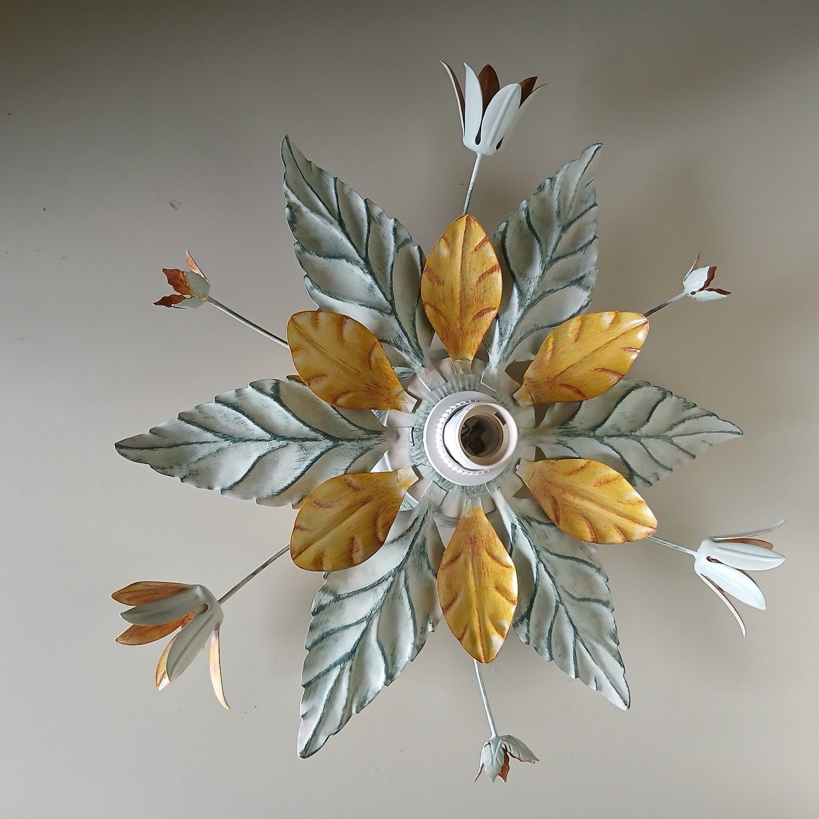 "Brocante" Plafoniere bloemen en bladeren, Ophalen of Verzenden
