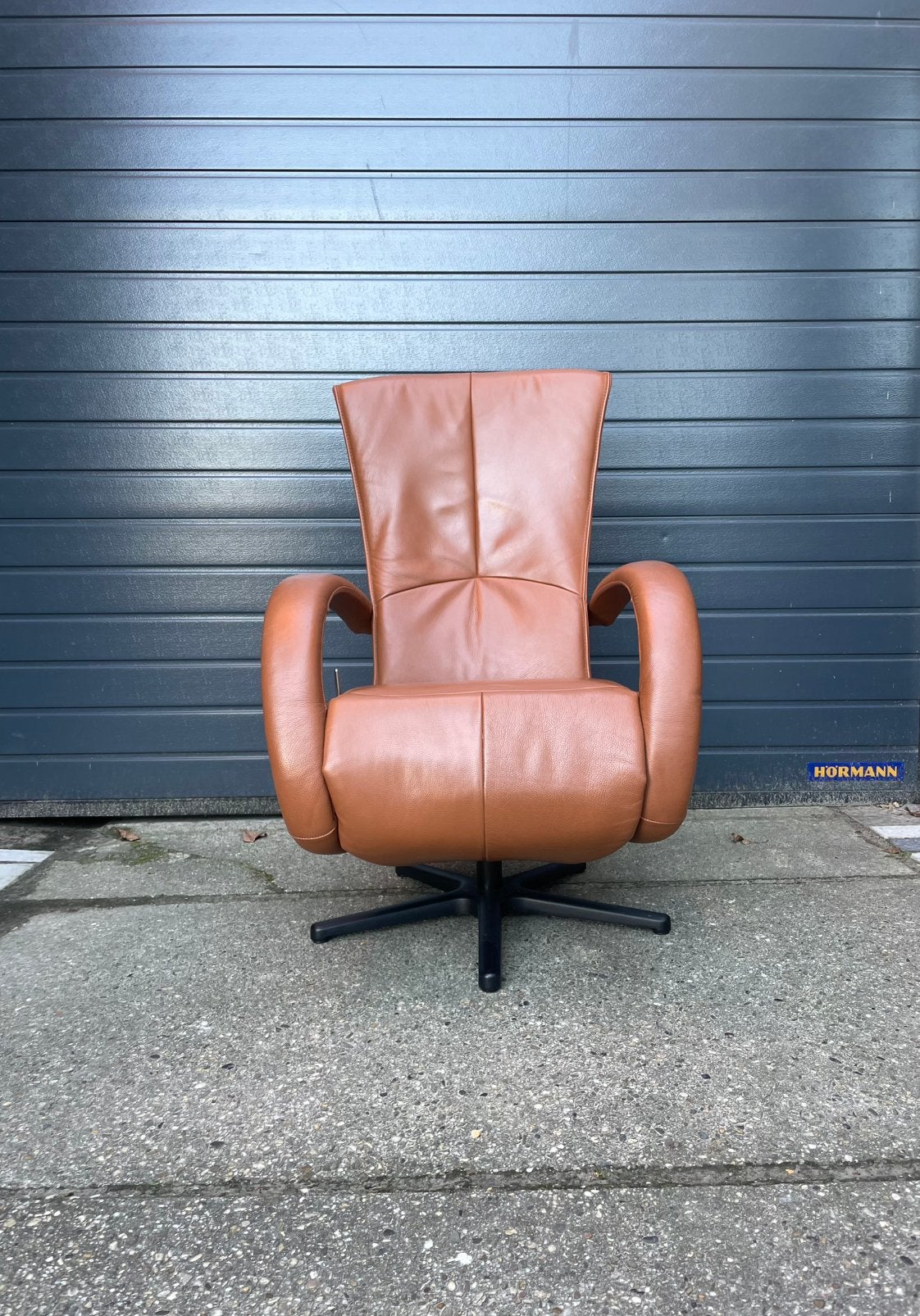 Moderne bruine leren relax fauteuil / relaxstoel draaibaar, Ophalen, Minder dan 75 cm, 50 tot 75 cm, A