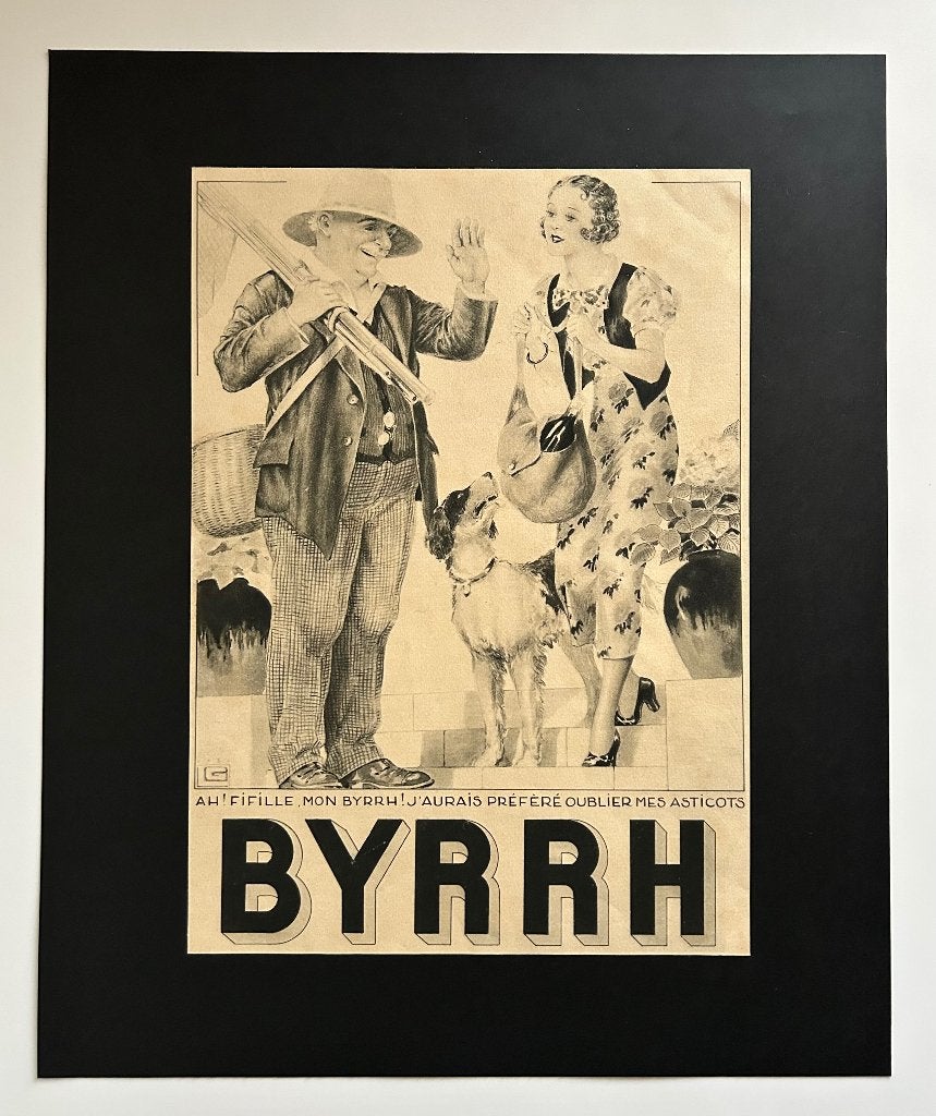 deco grote oude papieren reclame - Byrrh - Banania - Lu, Ophalen of Verzenden, Gebruikt, Reclamebord