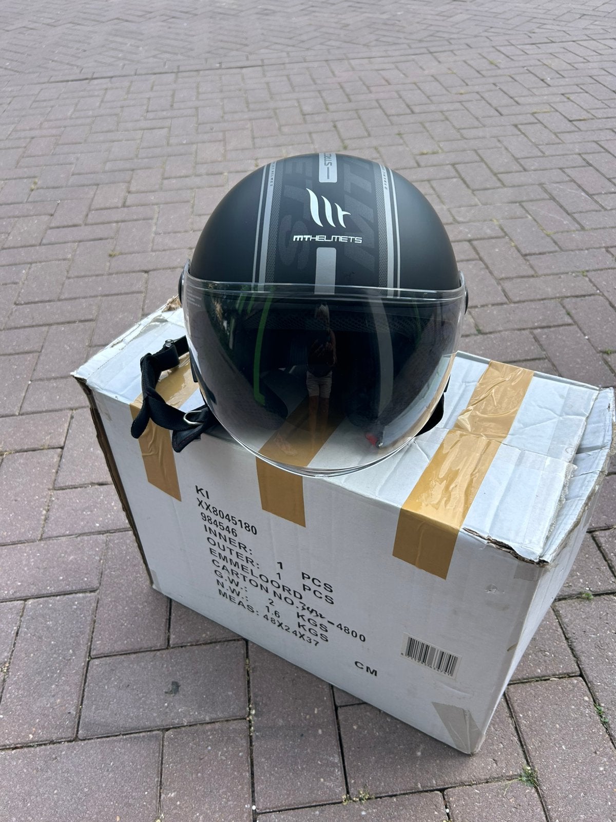 Helm met vizier, Fietsen en Brommers, Brommerhelmen, Ophalen, Zo goed als nieuw