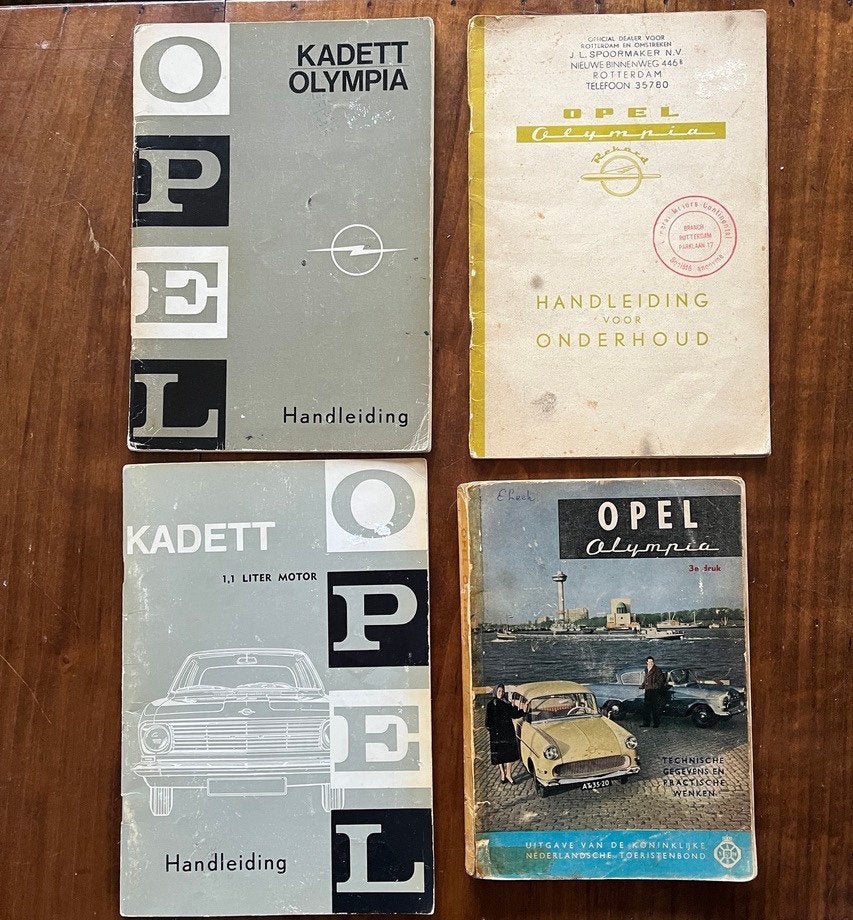 Oude autoboekjes Opel Kadett/Olympia, Ophalen of Verzenden