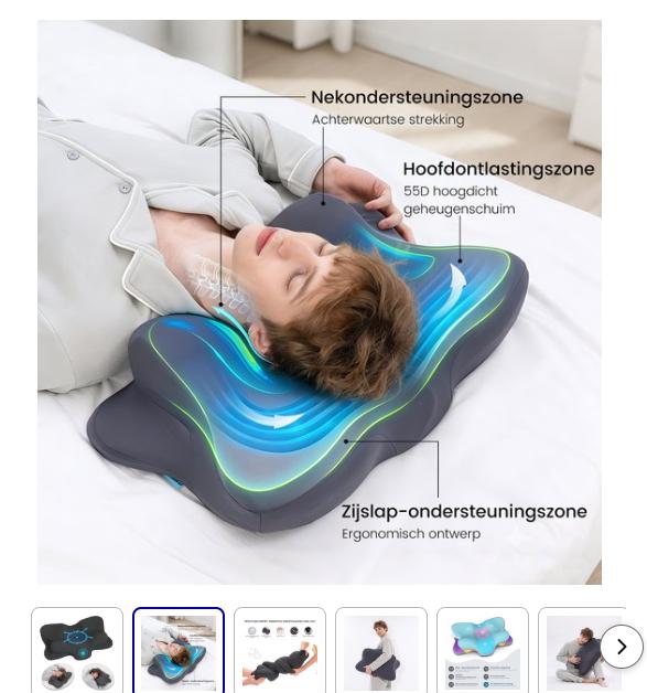 CHICASA Orthopedisch Memory Foam Hoofdkussen - Nekklachten, Ophalen of Verzenden, Nieuw, Massagestoel of Kussen