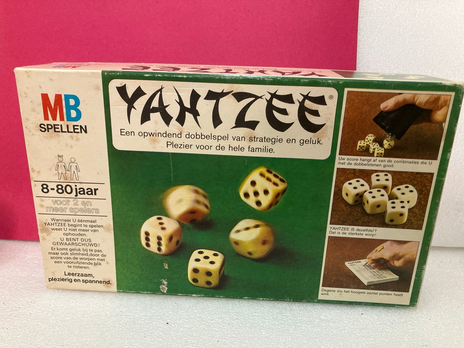 Yahtzee dobbelspel - Klassiek familieplezier, Hobby en Vrije tijd, Een of twee spelers, Ophalen of Verzenden, Gebruikt