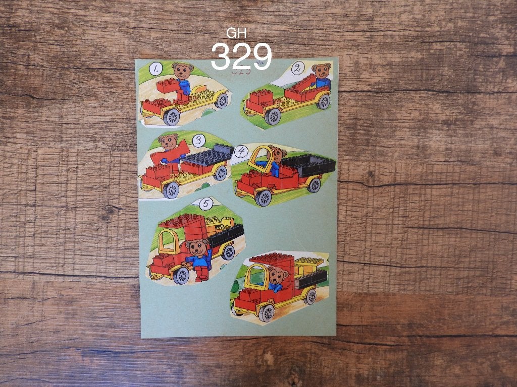 Lego 329 Vintage Bernard Bear Pickup Truck, Gebruikt, Overige thema's, Lego, Inclusief instructies