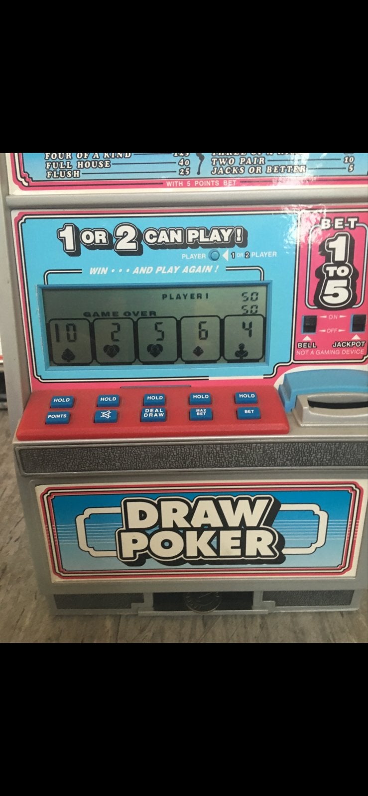 Vintage Radio Shack Royal Flush 5000 Draw Poker Automaat, Overige munten, Verzenden, Gebruikt