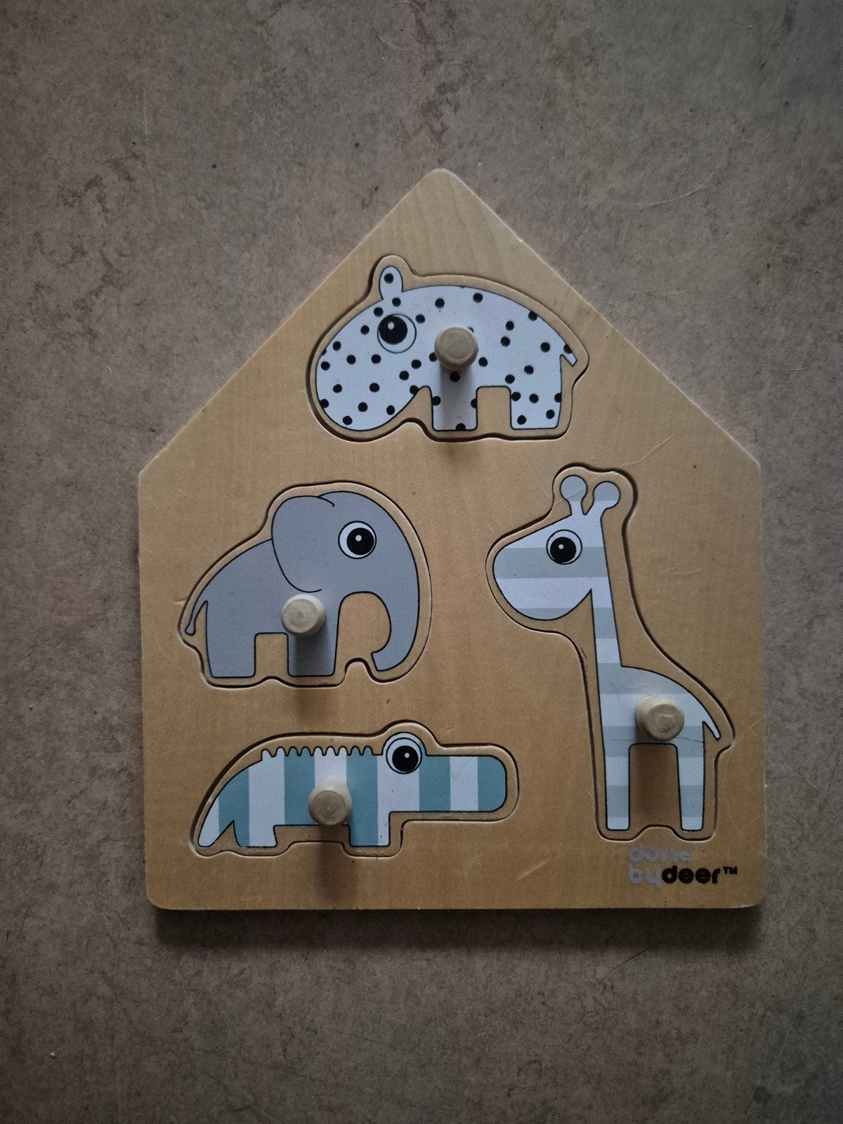 Houten Dopjespuzzel Done by Deer, Ophalen of Verzenden, Minder dan 10 stukjes, Gebruikt