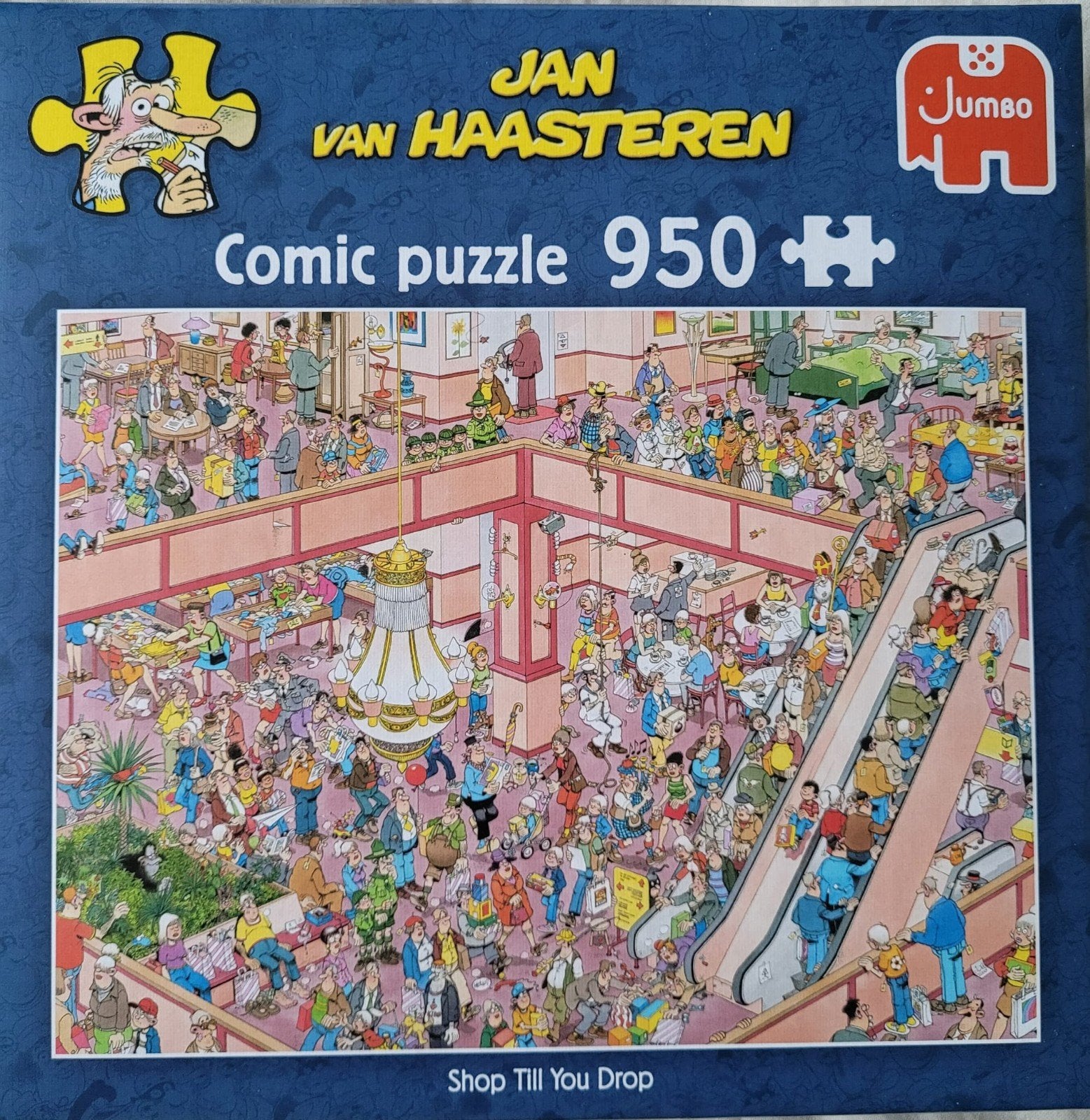 Jan van Haasteren puzzel, Shop till you drop, 950 stukjes, Ophalen of Verzenden, 500 t/m 1500 stukjes, Zo goed als nieuw