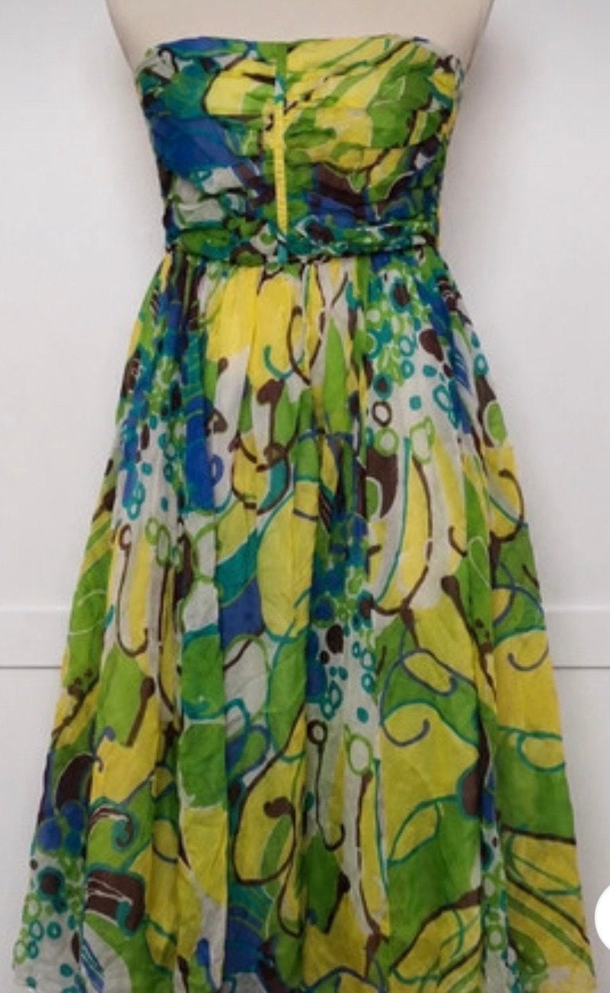Zomerse strapless jurk met kleurrijke print, Maat 38/40 (M), Meerkleurig, Ophalen of Verzenden, Zo goed als nieuw