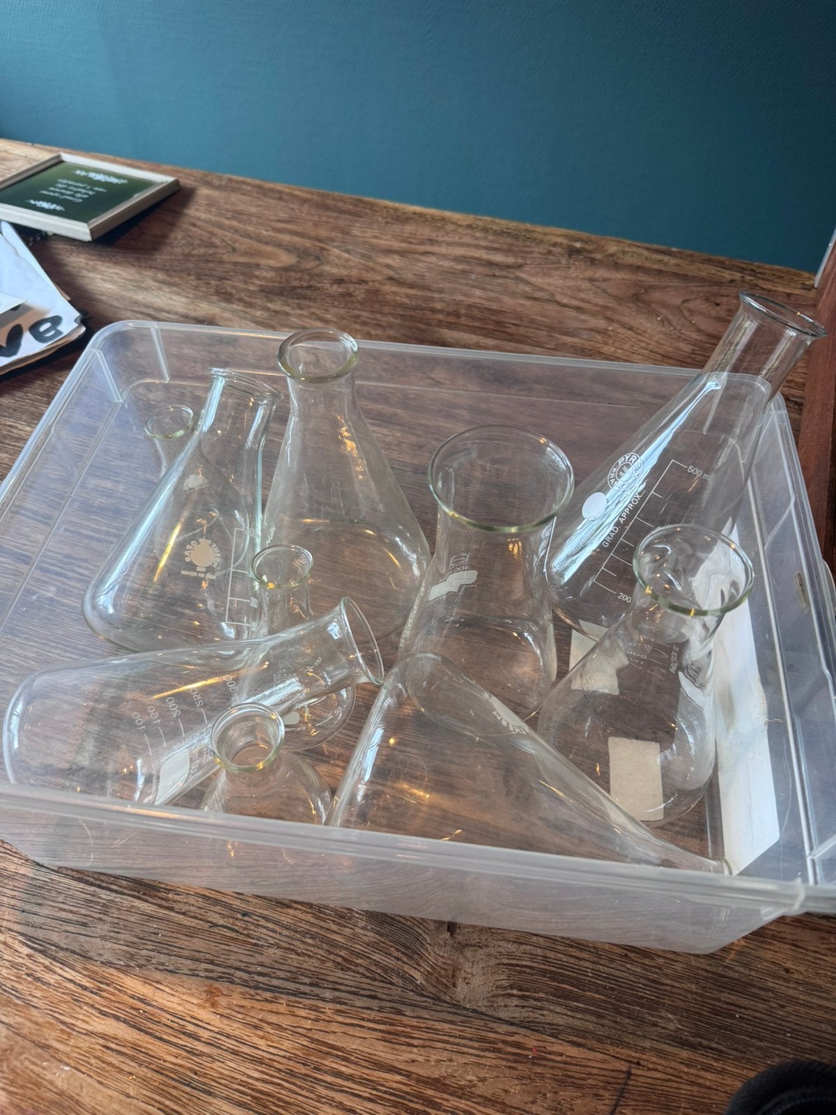 Scheikunde glazen, Ophalen, Zo goed als nieuw, Rond, Glas