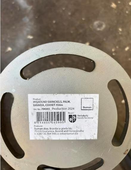 Parasolvoet inground swinckels - 1 stuks - nieuw - 60mm, Ophalen of Verzenden, Nieuw, Minder dan 1 meter, Parasolvoet
