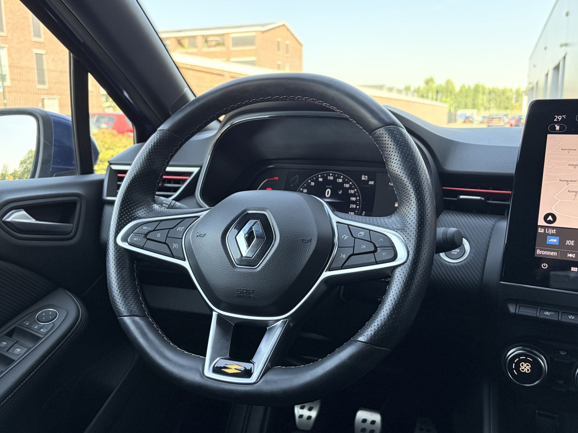 Renault Clio 1.0 TCe R.S. Line 90 Pk Navi / DAB / Apple Carp, 1071 kg, Gebruikt, Blauw, Leder en Stof