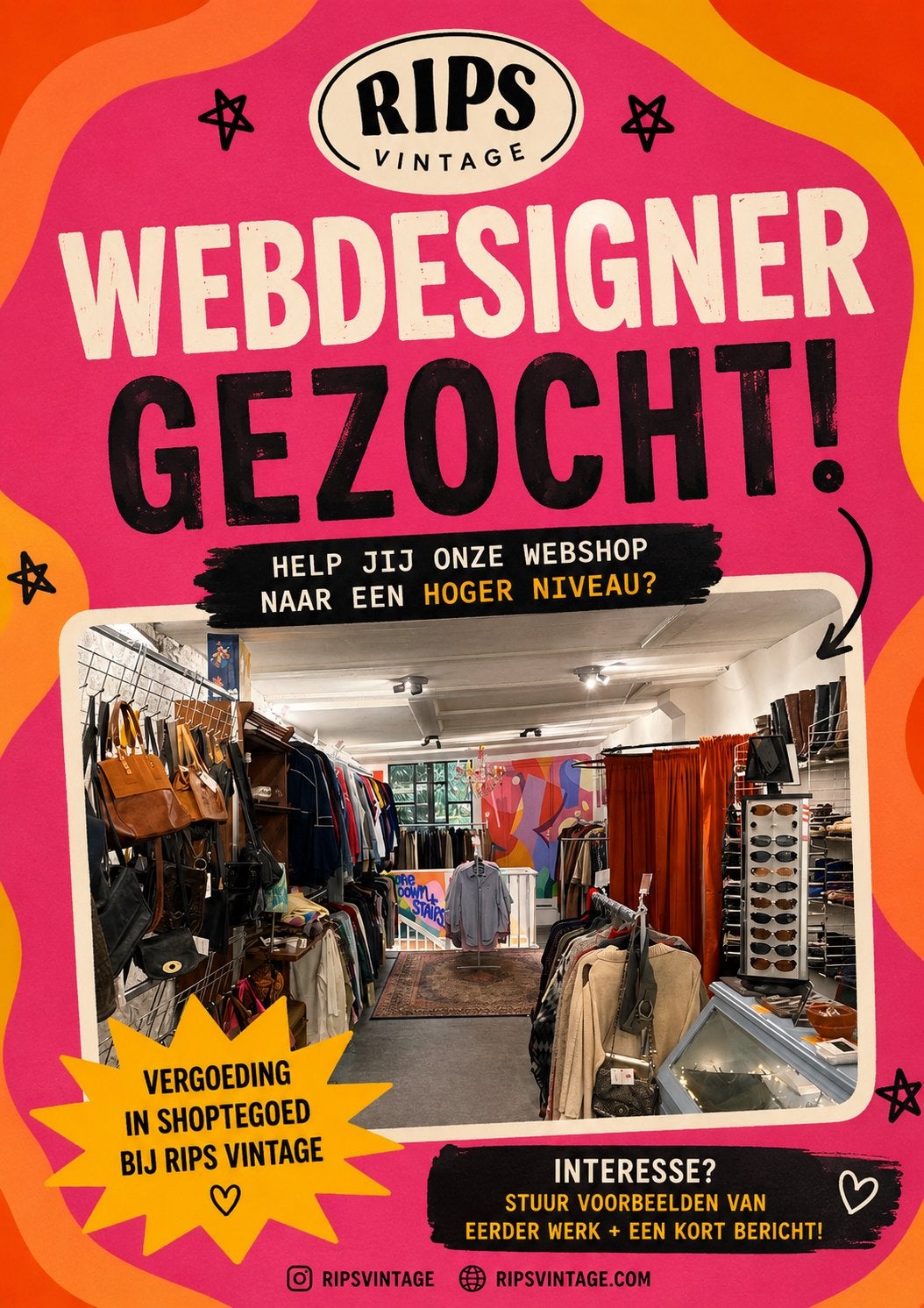 Webdesigner gezocht voor Ripsvintage, Overige niveaus, Starter, Overige vormen