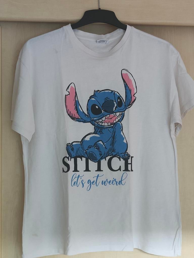 Wit Stitch T-shirt korte mouwen maat M, Kleding | Dames, Maat 38/40 (M), Wit, Ophalen of Verzenden, Korte mouw