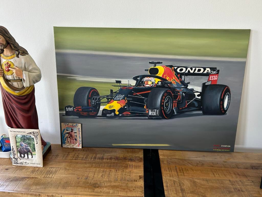 Schilderij Max Verstappen 1e Wereldkampioen Formule 1, Ophalen of Verzenden