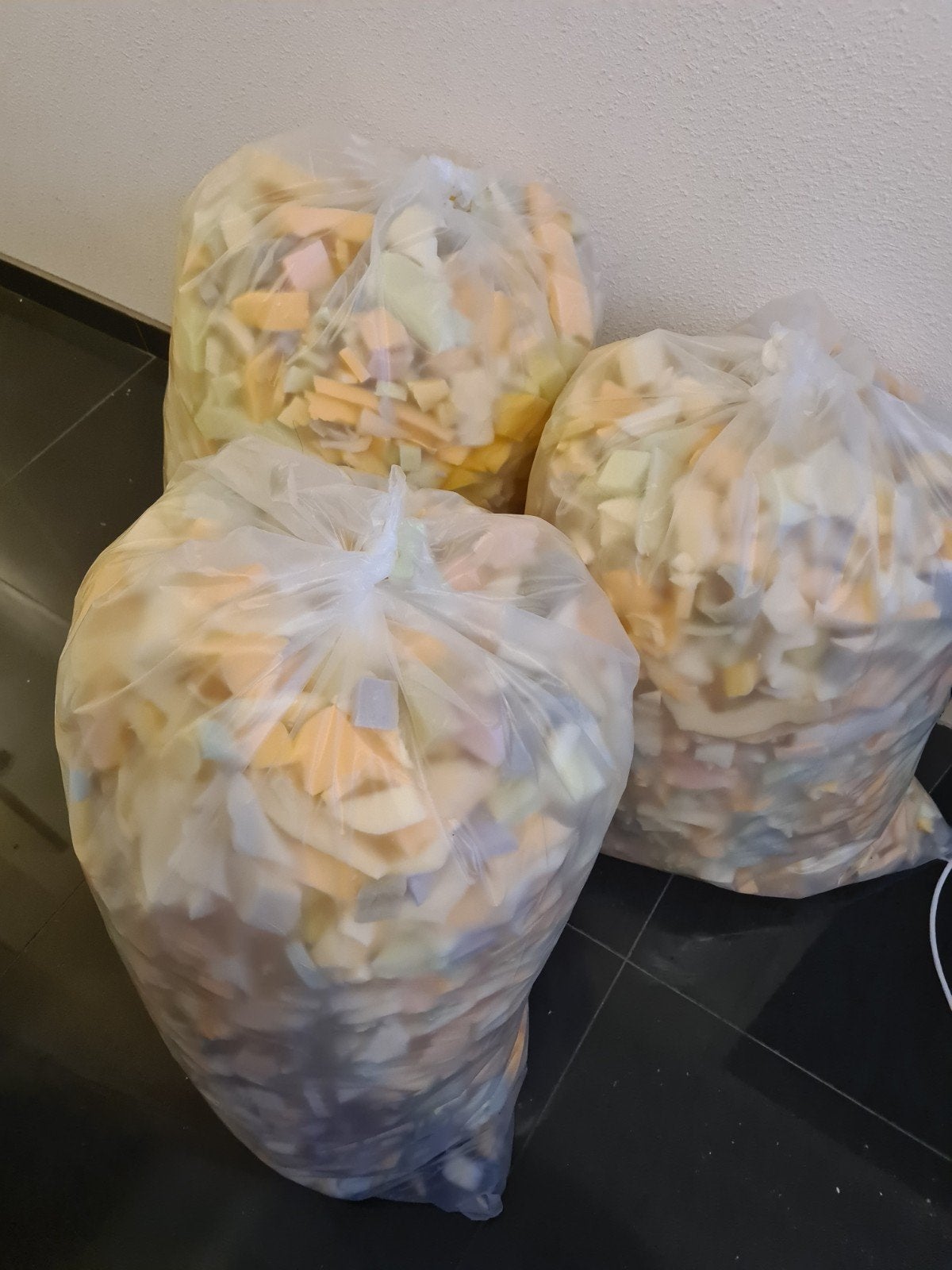Gratis zitzakvulling - schuimvlokken, Ophalen