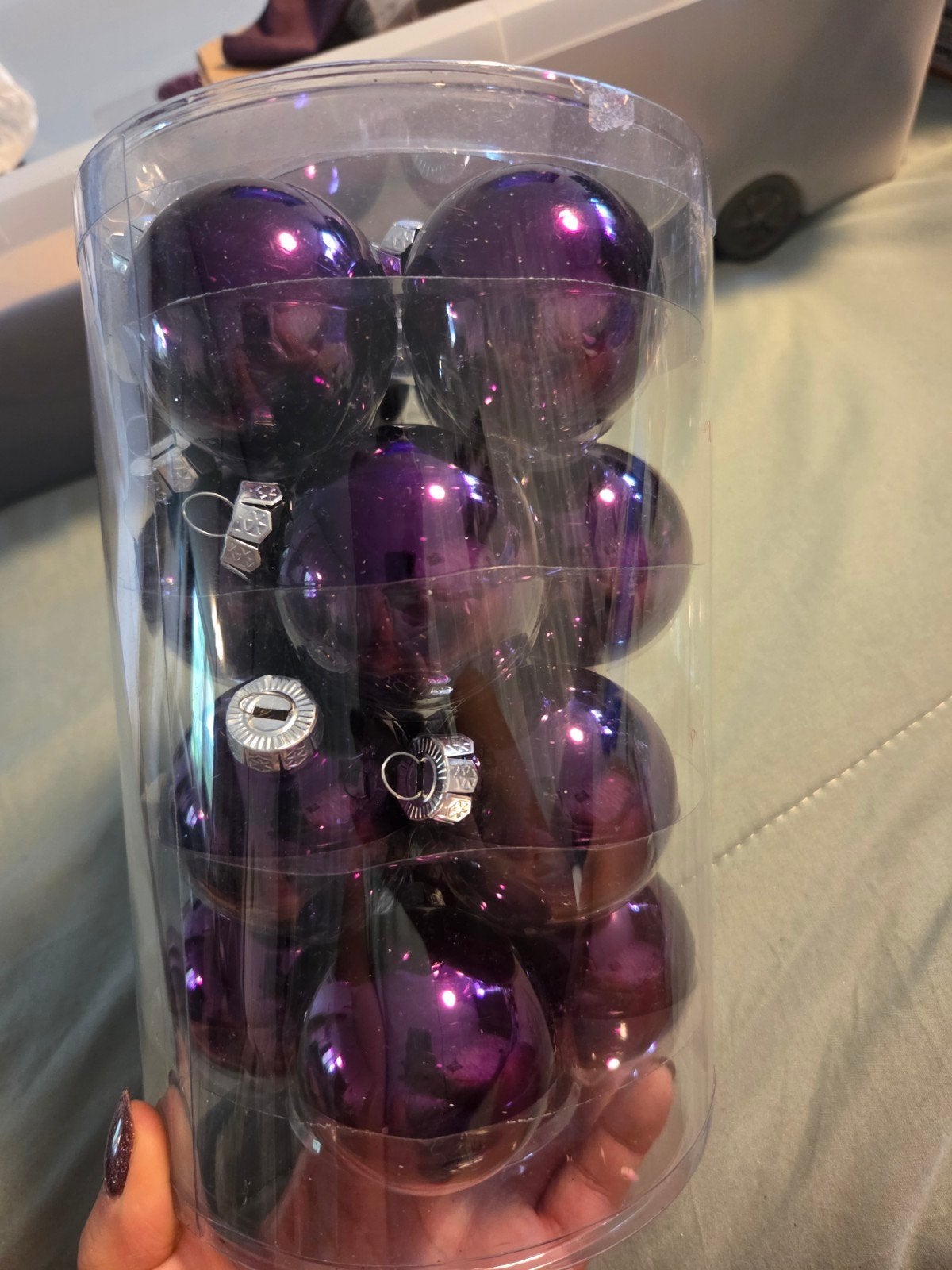Paarse kerstballen, echt glas, Diversen, Ophalen, Zo goed als nieuw