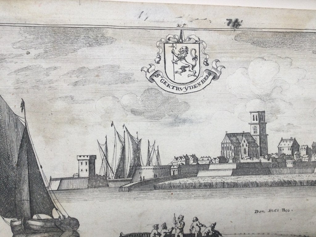 Geertruidenberg, aanzicht, 1660, Antiek en Kunst, 26 cm, 34 cm, Cartografie, 1600 - 1699