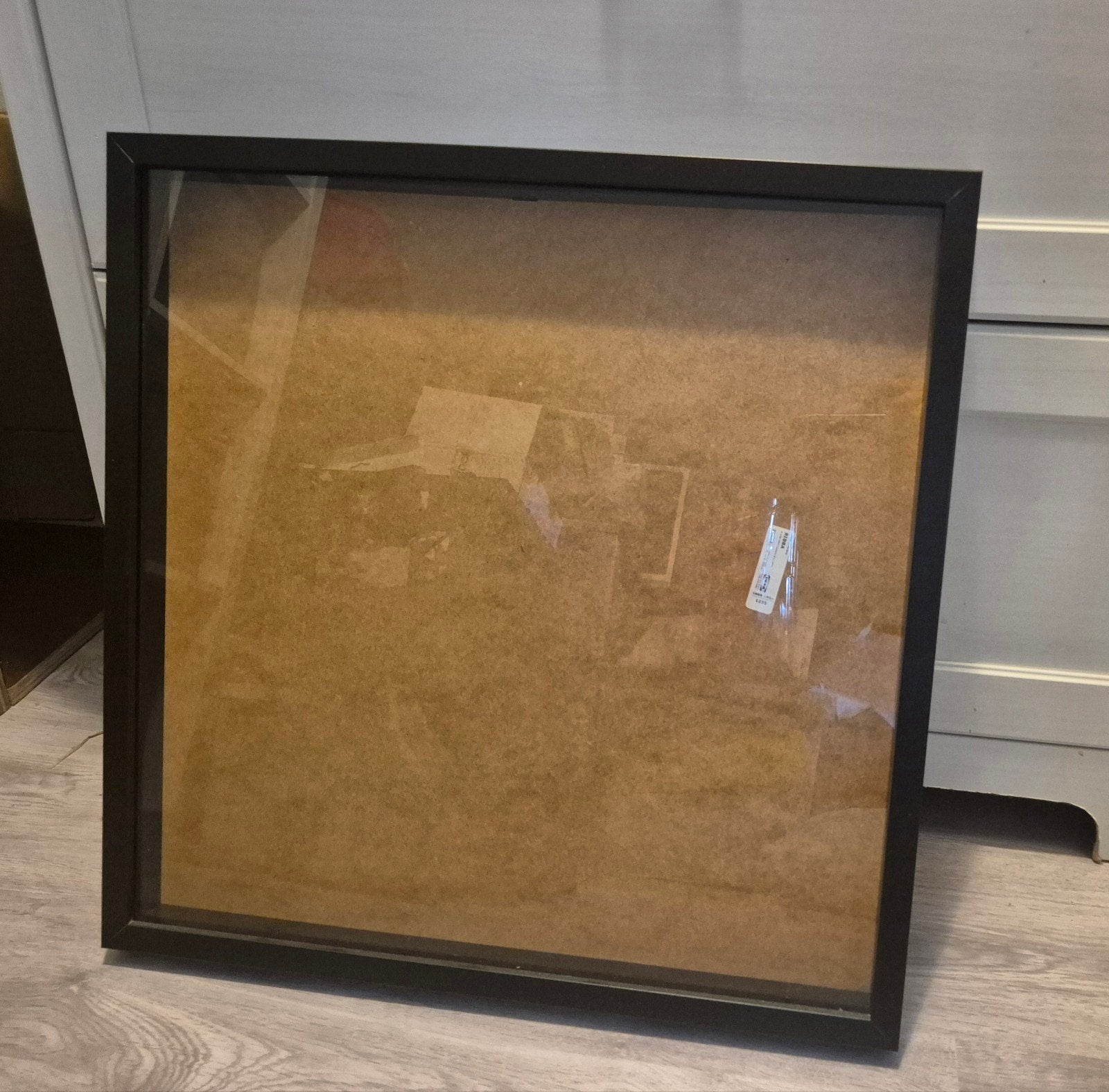 Zwarte fotolijst met glas, 53x53 cm 2x, Huis en Inrichting, Ophalen, Gebruikt, Fotolijst, Zwart