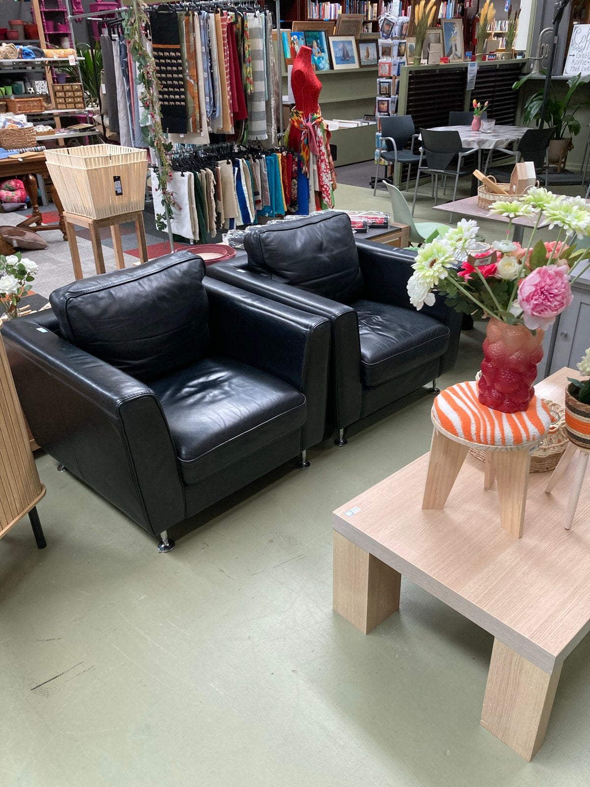 2 Zwarte Leren Fauteuils - Comfortabel en Stijlvol, Gebruikt, W, Ophalen of Verzenden, W