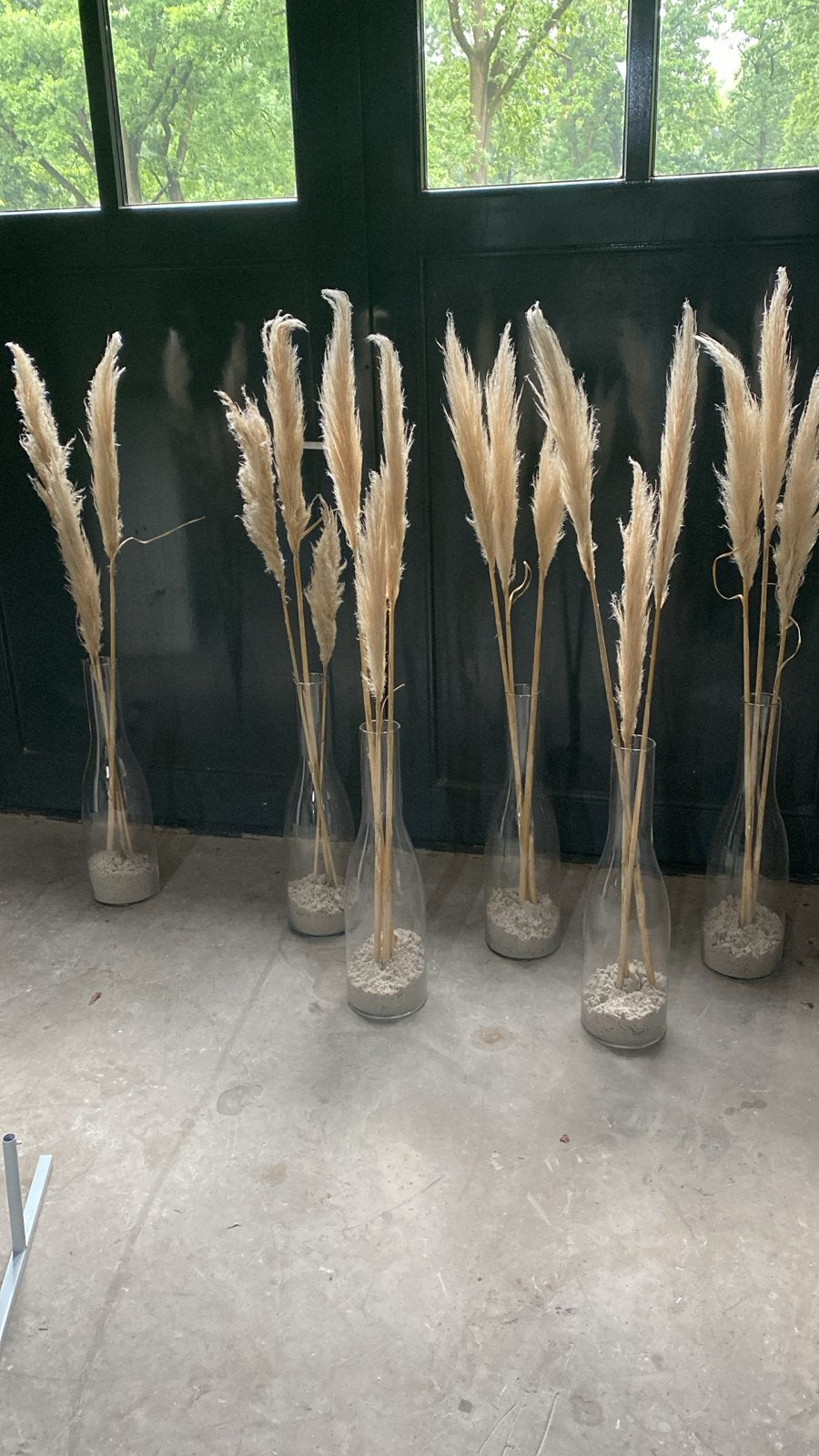 Set van 6 glazen vazen, Ophalen, Transparant, Geschikt voor droogbloemen, Glas