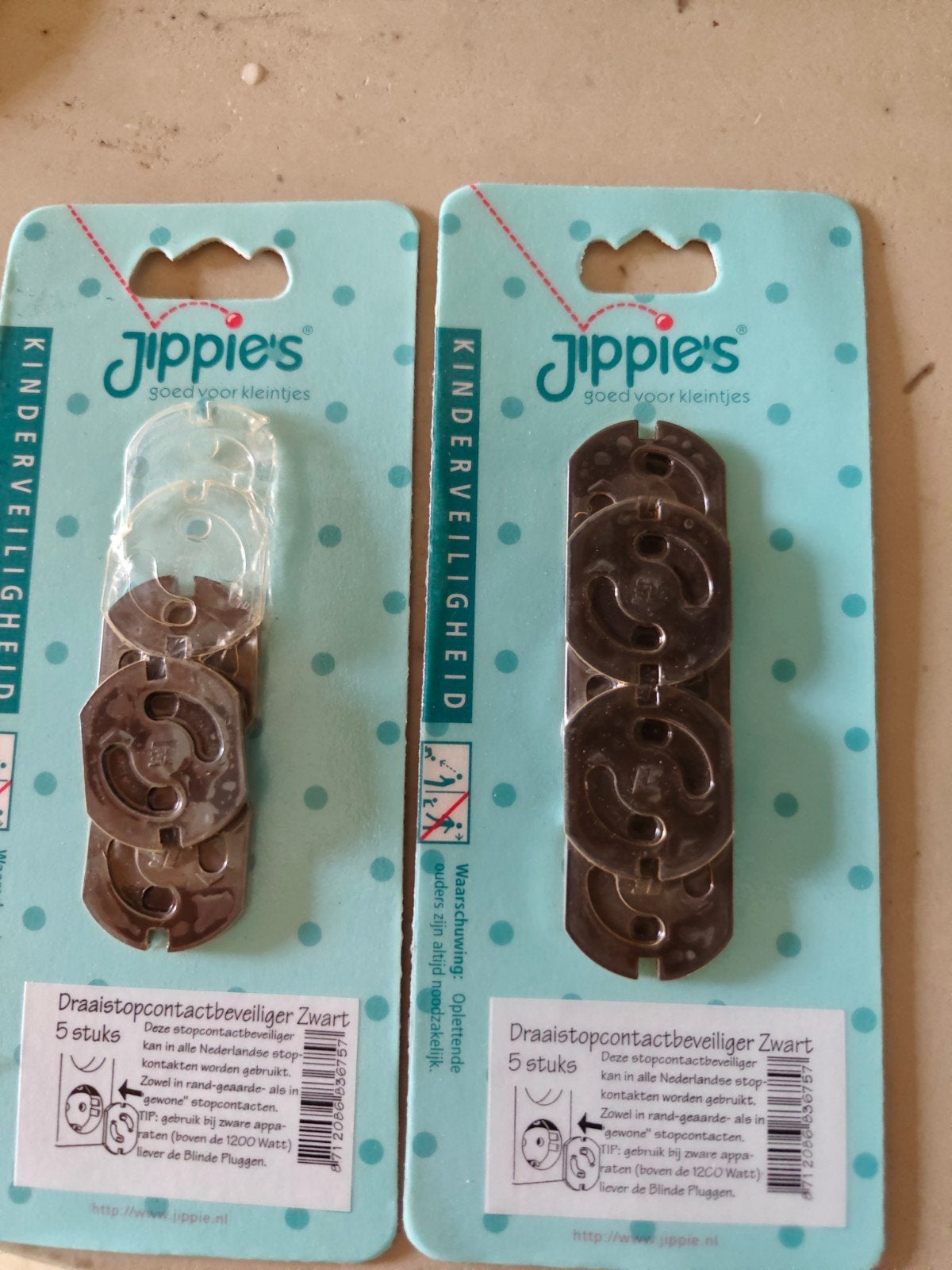 Jippie's Draaistopcontactbeveiliger Zwart - 8 stuks, Ophalen of Verzenden, Nieuw