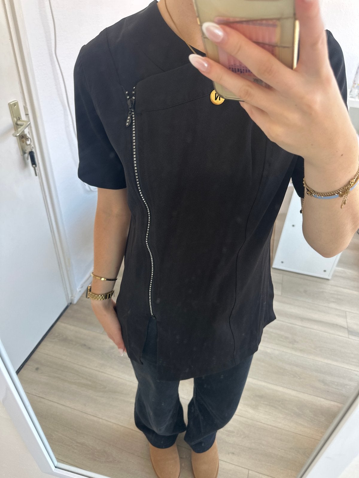 Zwart salon jasje met ritsdetail, Ophalen, Nieuw