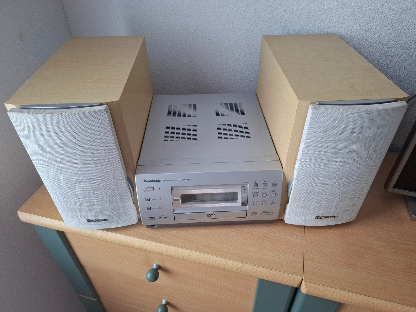 Panasonic SA-PM08 DVD Stereosysteem met speakers, Gebruikt, Cd-speler, Microset, Ophalen