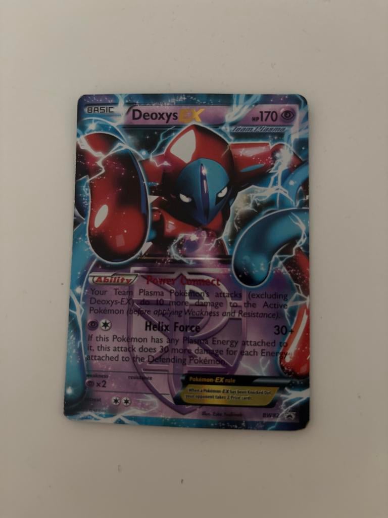 Deoxys EX BW82 Pokemon Kaart - Team Plasma, Verzenden, Zo goed als nieuw, Losse kaart