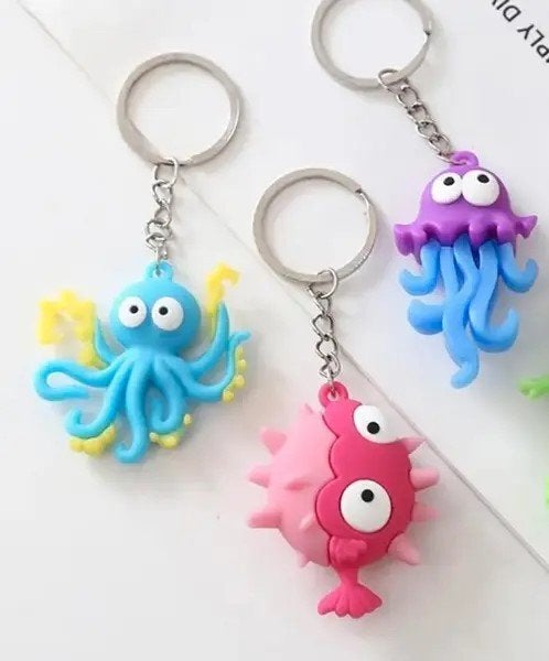 Leuke kinder sleutelhanger octopus kwal of kogelvis duiken, https://www.kanoenduiksport.nl/contact/contact/, Overige typen, Nieuw