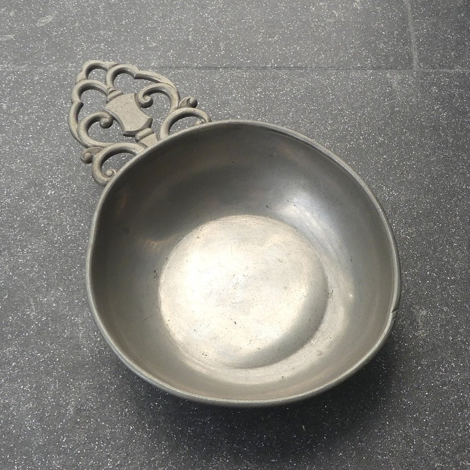KMD Tiel tinnen schaaltje papkom tin Royal Holland Pewter, Ophalen of Verzenden