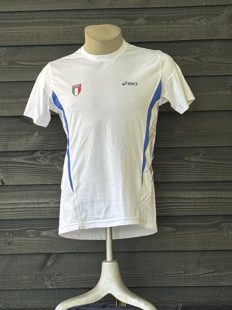 Matchworn Italie shirt Atletiek federatie maat S, Verzenden, Wit, Zo goed als nieuw, Asics