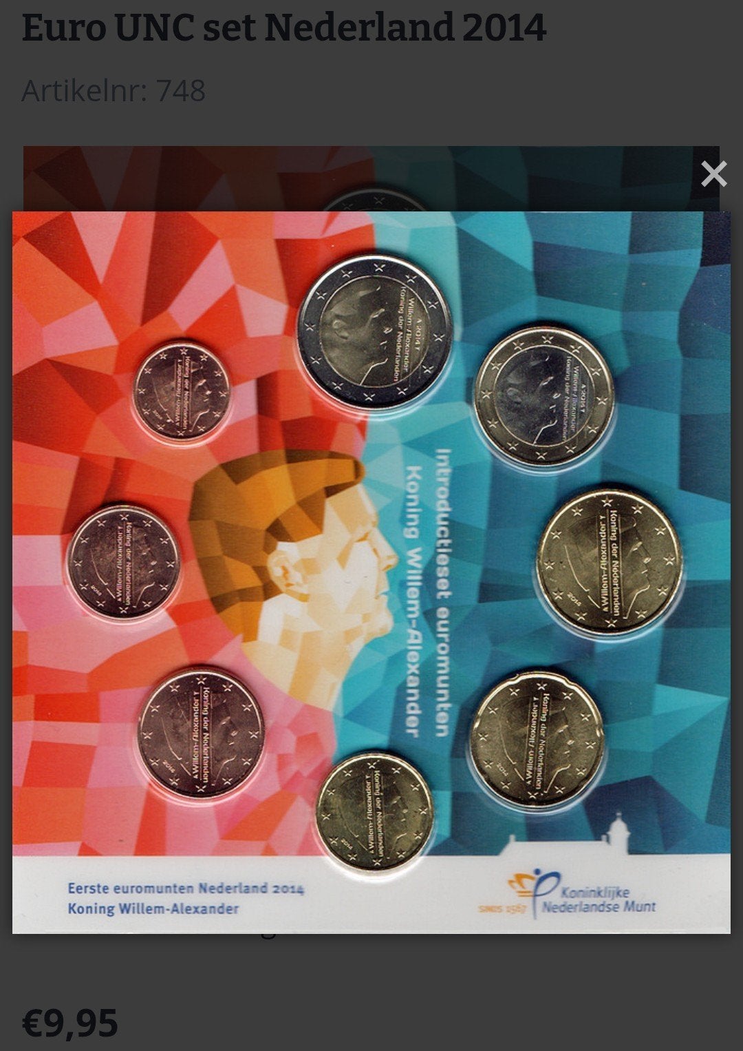 Euro UNC set Nederland 2014 Koning Willem-Alexander, Ophalen of Verzenden