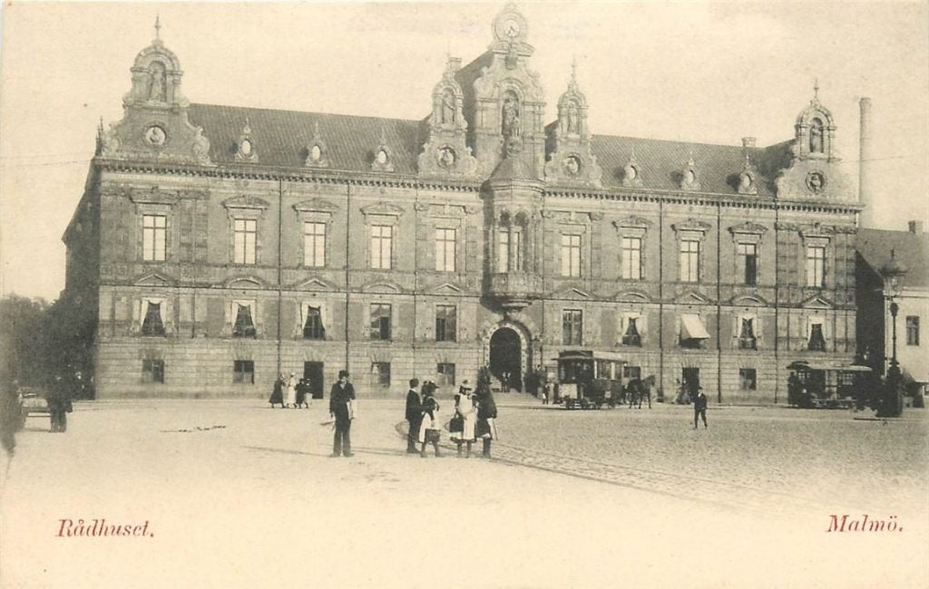 379-001-003 Malmo Radhuset, Ophalen of Verzenden, Voor 1920, Overig Europa