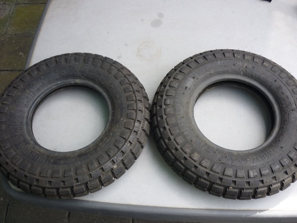 2 scooterbanden niet gebruikt 4.00-8, Ophalen of Verzenden, Nieuw, Overige typen, Overige merken