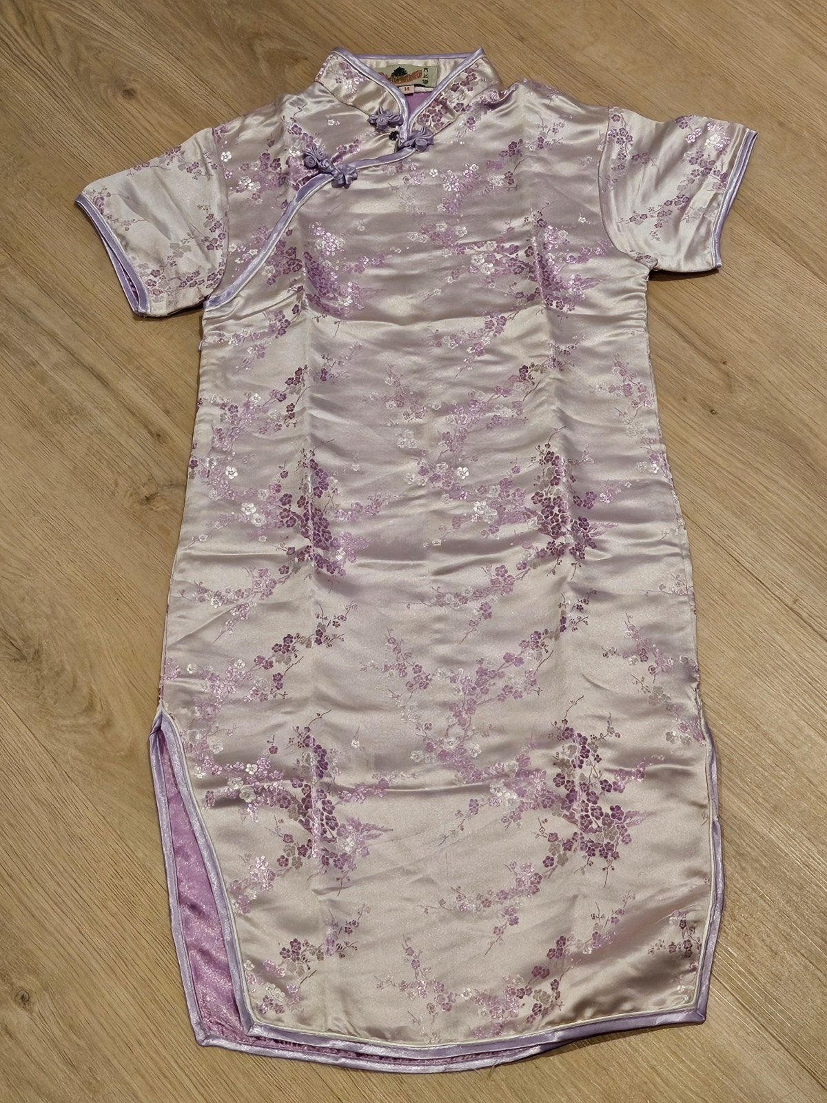 Chinese jurk lila/paars, maat 146/152 - verkeedsjurk, Kinderen en Baby's, Ophalen of Verzenden, Gebruikt, Meisje, Jurk of Rok