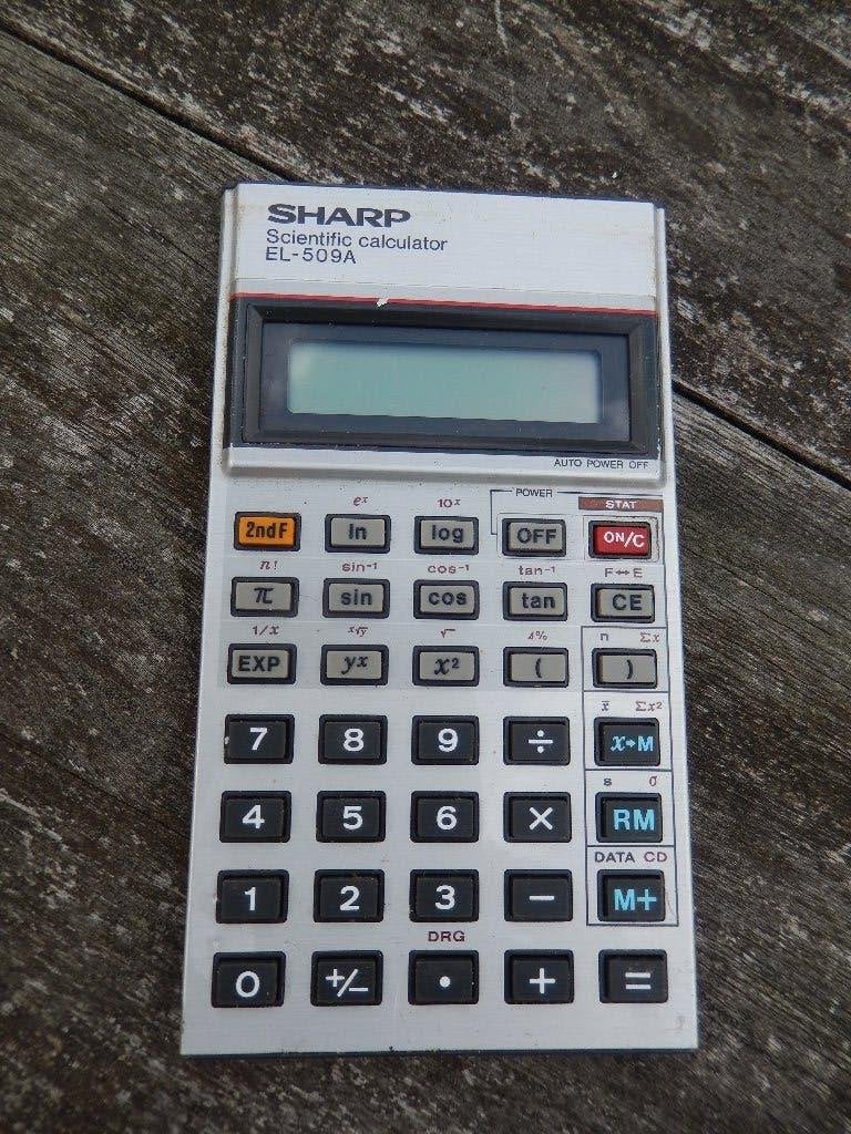 Vintage Sharp EL-509A Wetenschappelijke Rekenmachine - 80's, Ophalen of Verzenden, Gebruikt