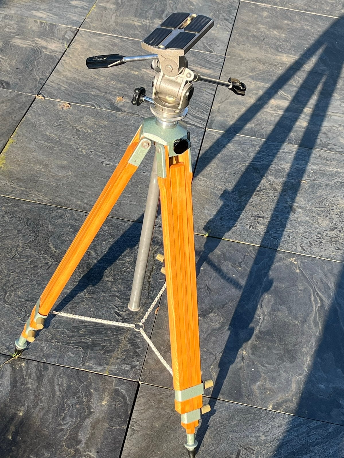 Houten statief met Gitzo balhoofd, Gebruikt, 175 cm of meer, Ophalen of Verzenden, Driepoot