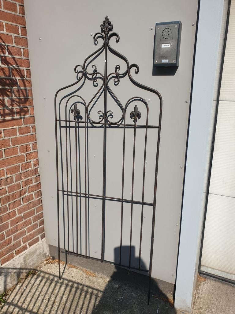 Hoog metalen hek met franse lelie, Ophalen of Verzenden, IJzer, Sierhekwerk