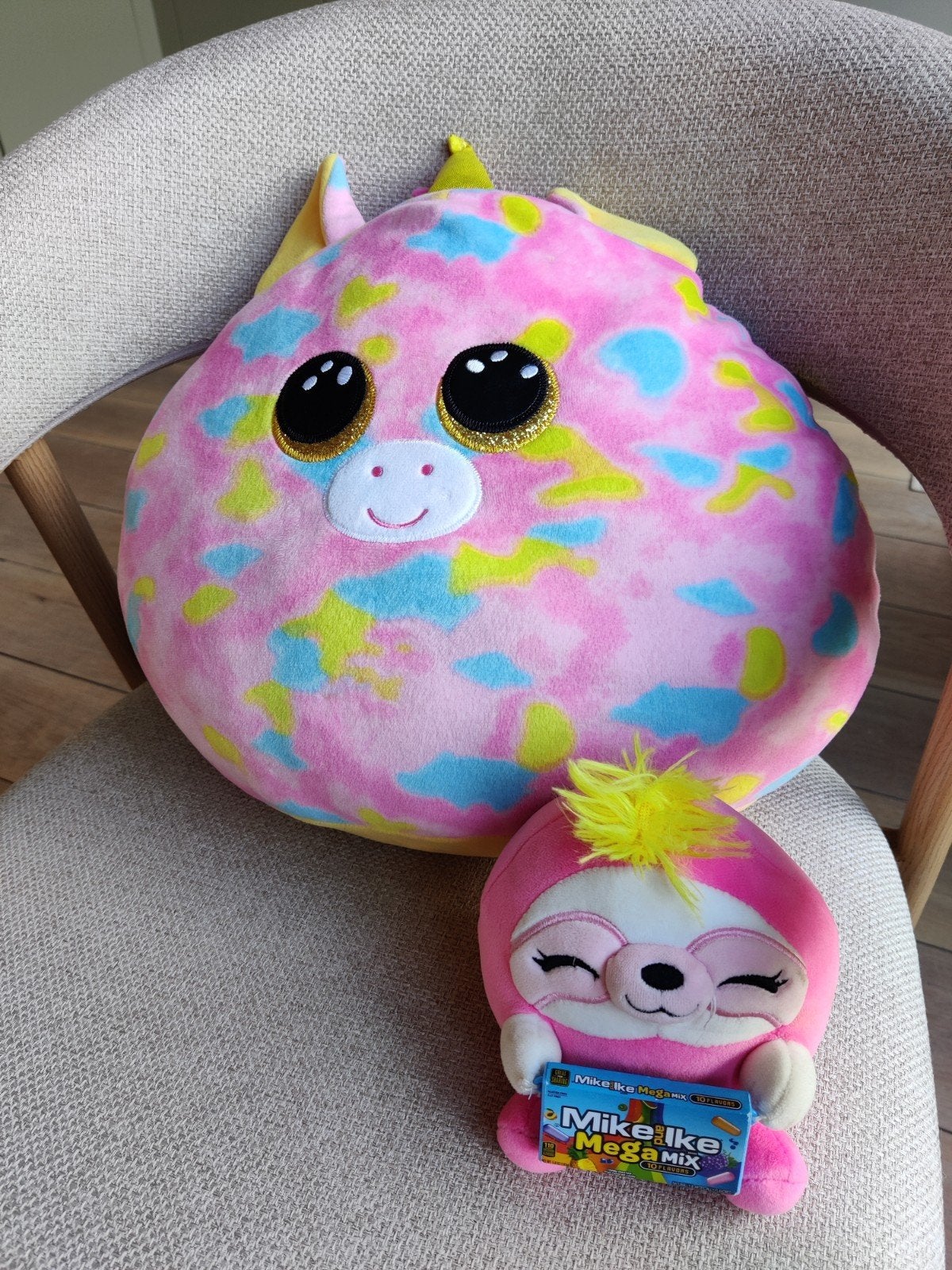 Ty Beanie Boo Fantasia eenhoornkussen en mini squishmellow, Eenhoorn, Overige karakters, Ophalen of Verzenden, Middelgroot (20 tot 80 cm)