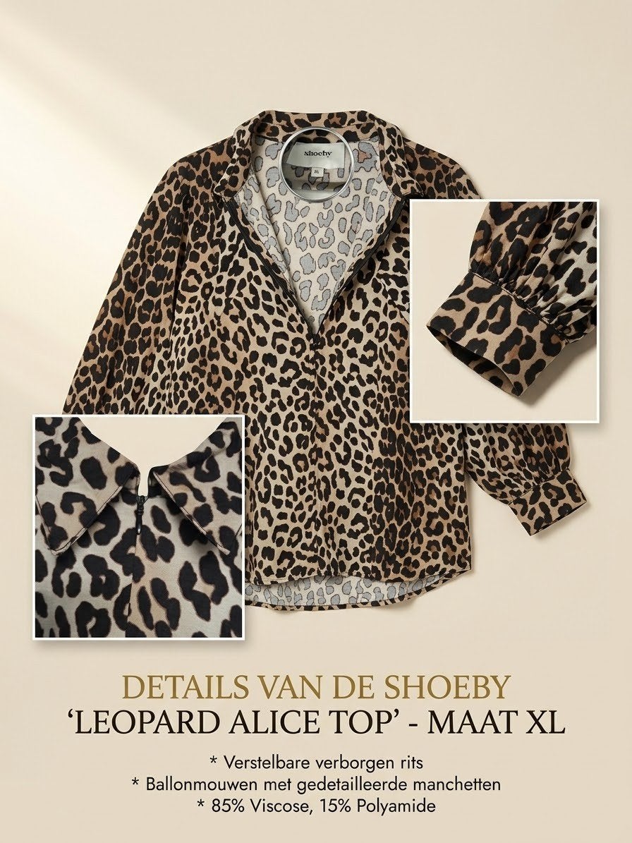 Shoeby Leopard Alice Top - Maat XL/44, Meerkleurig, Maat 46/48 (XL) of groter, Ophalen of Verzenden, Zo goed als nieuw