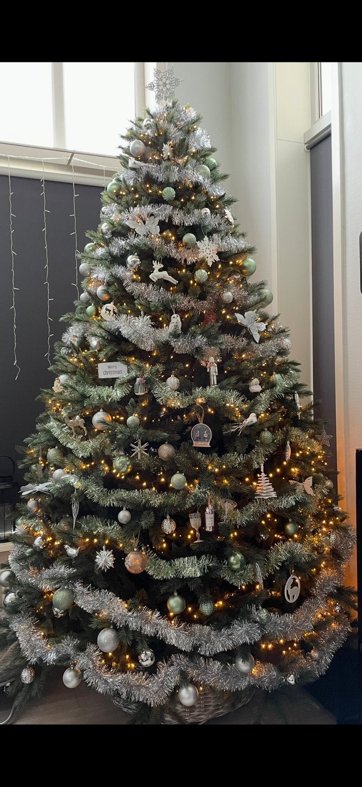 Grote kunst kerstboom H305cm Romagne blauw, Diversen, Ophalen, Zo goed als nieuw