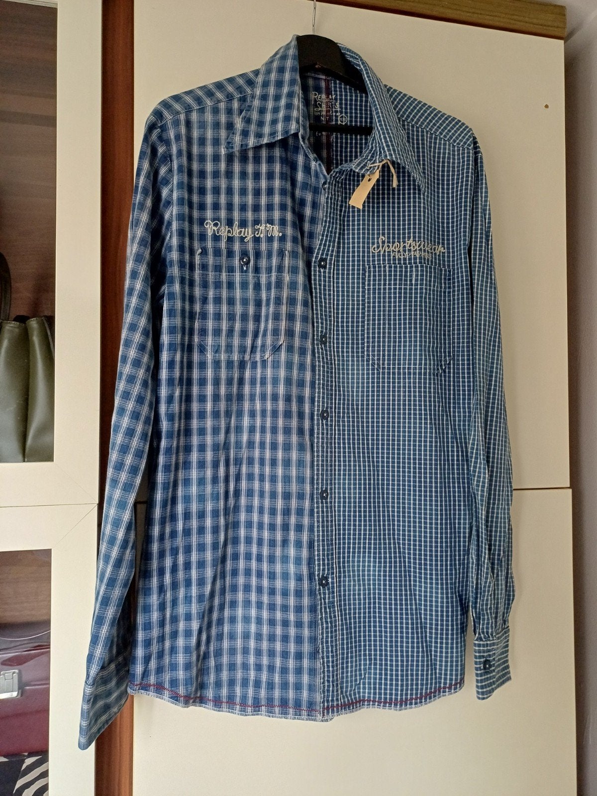 REPLAY OVERHEMD. ZGAN, Kleding | Heren, Overhemden, Ophalen of Verzenden, Zo goed als nieuw, Blauw, Overige halswijdtes