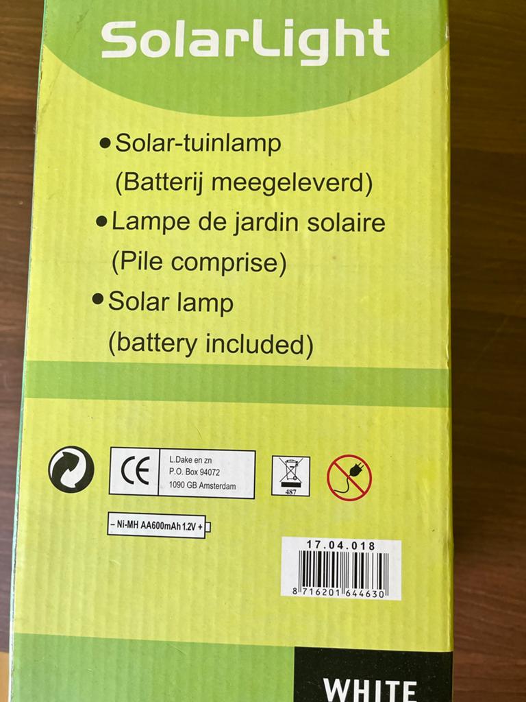 Solar Tuinlamp Kabouter Nieuw in Doos, Ophalen, Zonne-energie, Kunststof, Minder dan 50 watt