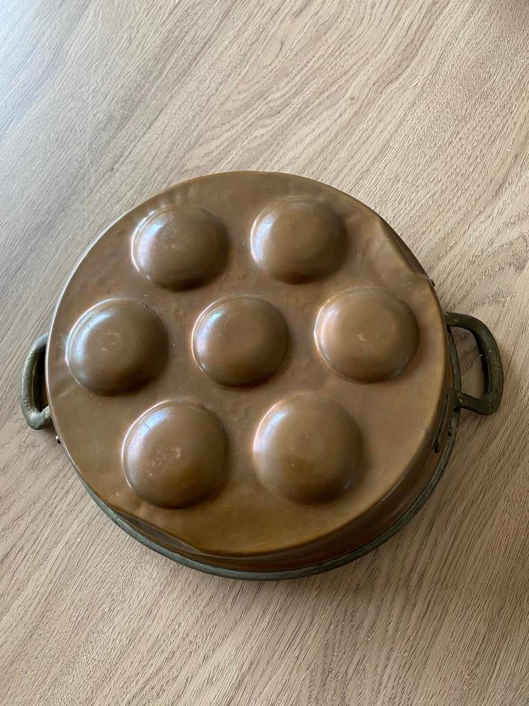 Antieke Koperen Poffertjespan - Brocante Tilburg, Antiek en Kunst, Curiosa en Brocante, Ophalen of Verzenden