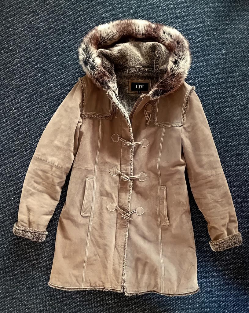 Suede jas maat 42, Ophalen of Verzenden, Zo goed als nieuw, Maat 42/44 (L)